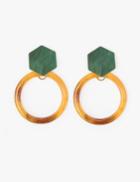 Pixie Market Green Geometric Earrings