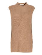 Pixie Market Brown Braided Knit Tunic Vest