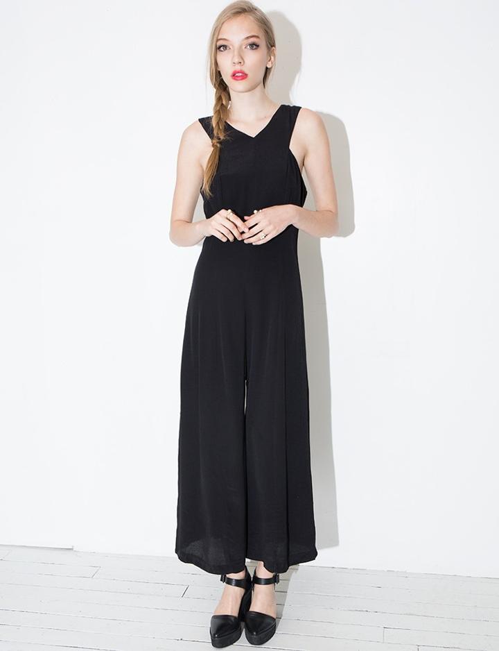 Pixie Market J.o.a Black Culotte Jumpsuit