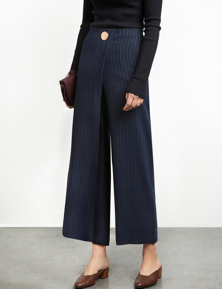 Pixie Market Pinstripe Button Wrap Pants