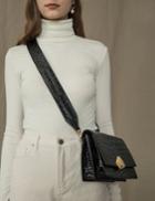 Pixie Market Black Croc Shoulder Bag