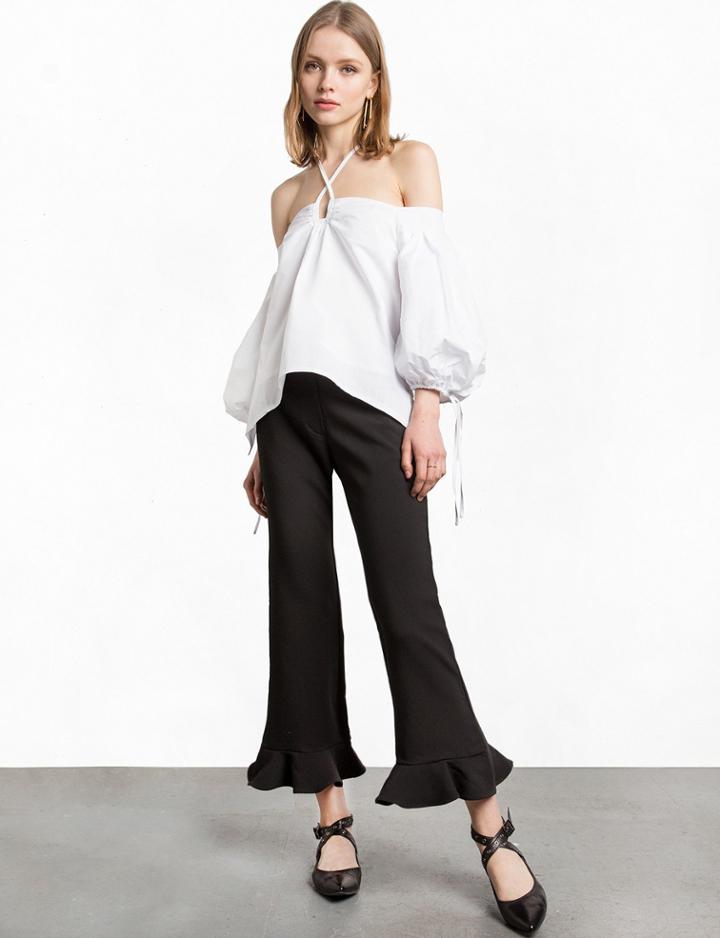 Pixie Market White Halter Off The Shoulder Top