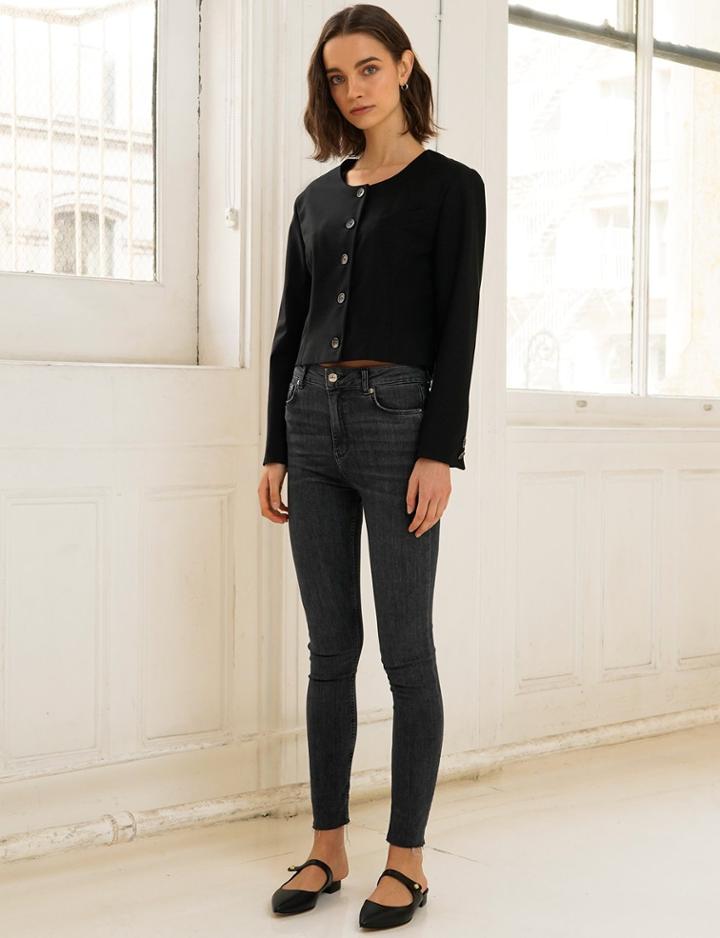 Pixie Market Black Crop Blazer