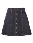 Pixie Market Black Denim A-line Mini Skirt