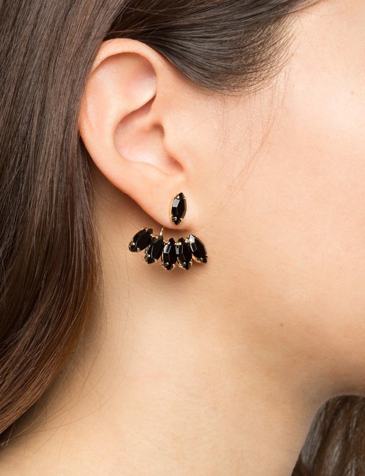 Pixie Market Black Gem Ear Jacket Earrings