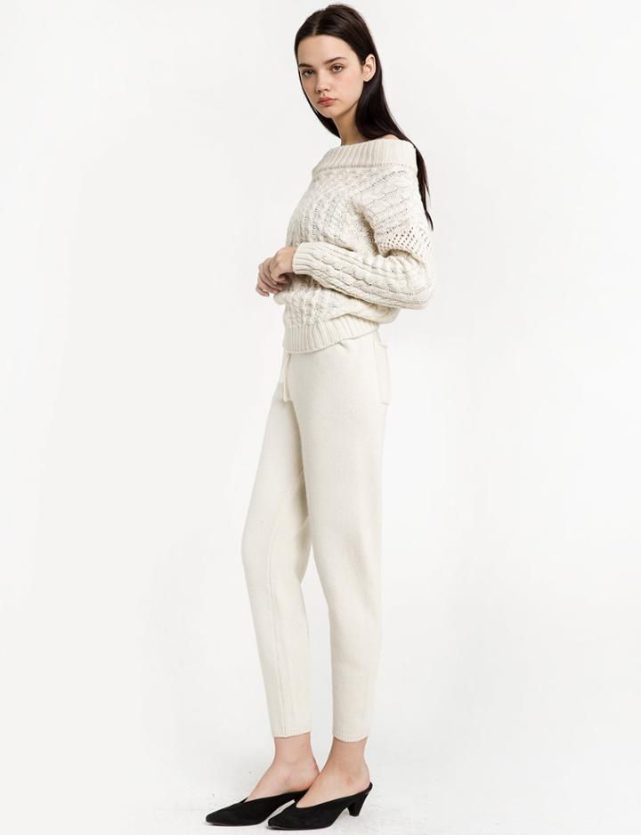 Pixie Market Cable Knit  Sweater With Knit Pant Set