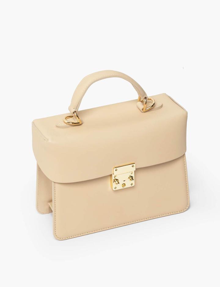 Pixie Market Vanilla Leather Boxy Mini Bag