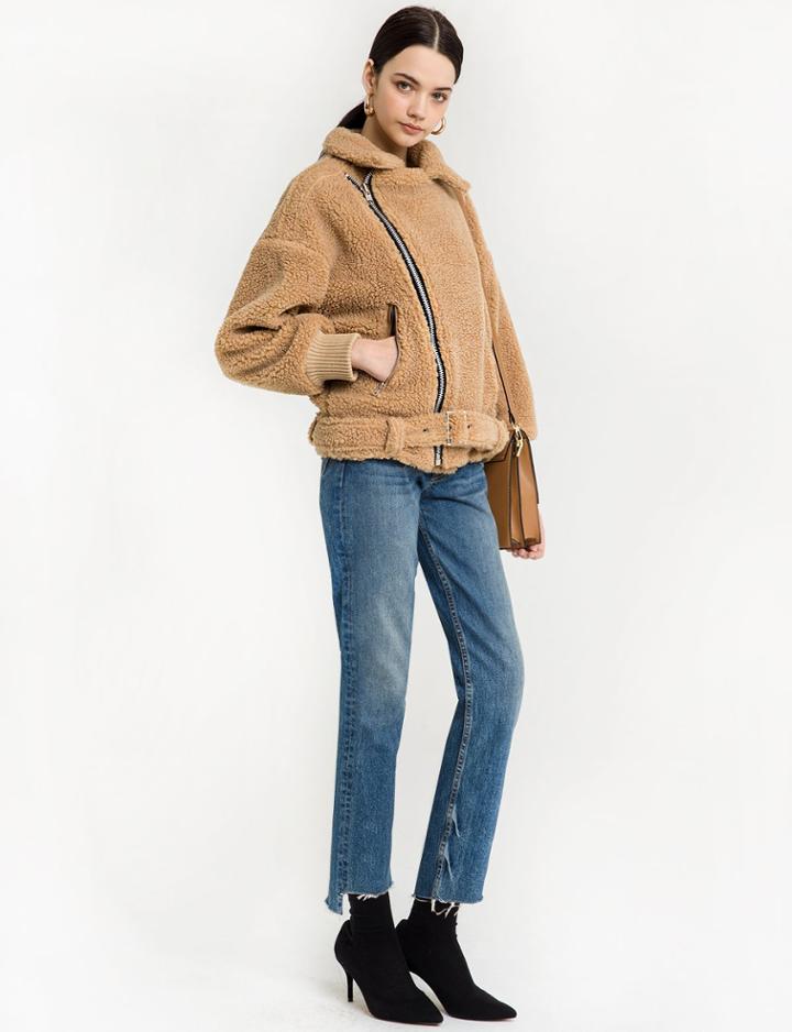 Pixie Market Brown Furry Biker Jacket