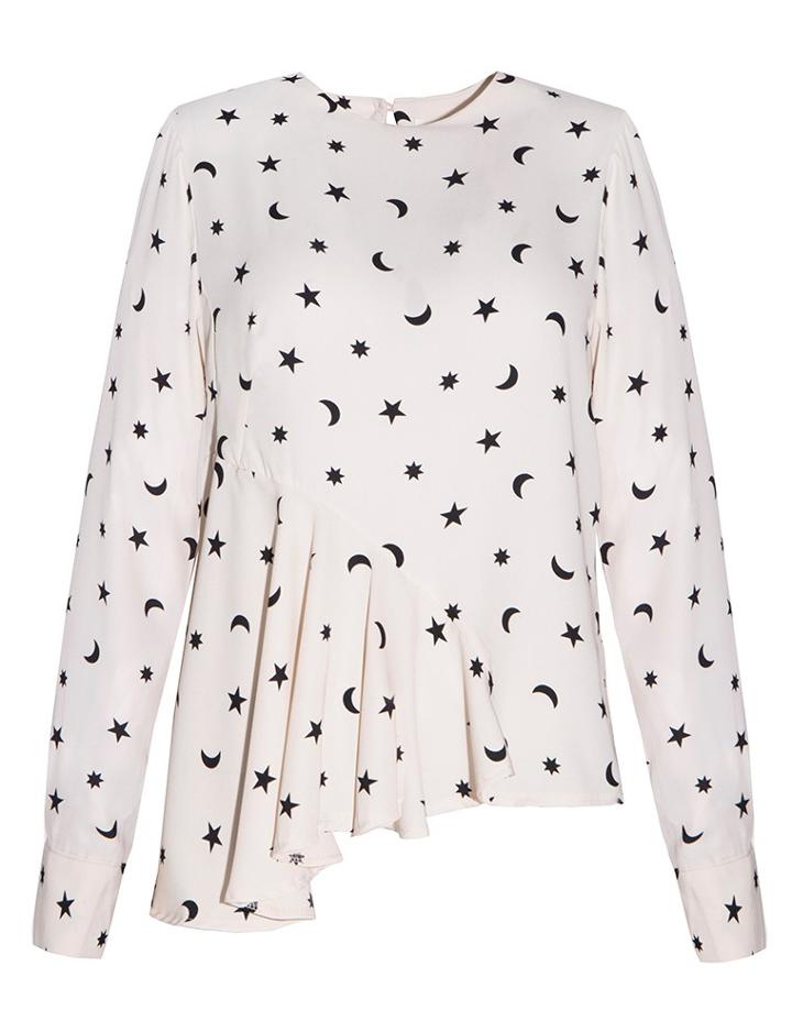 Pixie Market Moon And Star Asymmetric Blouse