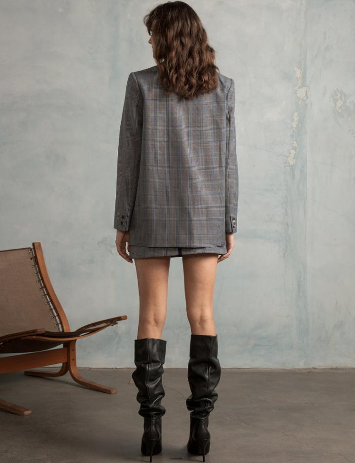 Pixie Market Grey Plaid Blazer