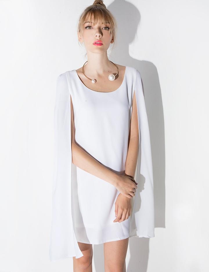 Pixie Market Lavish Alice White Cape Dress