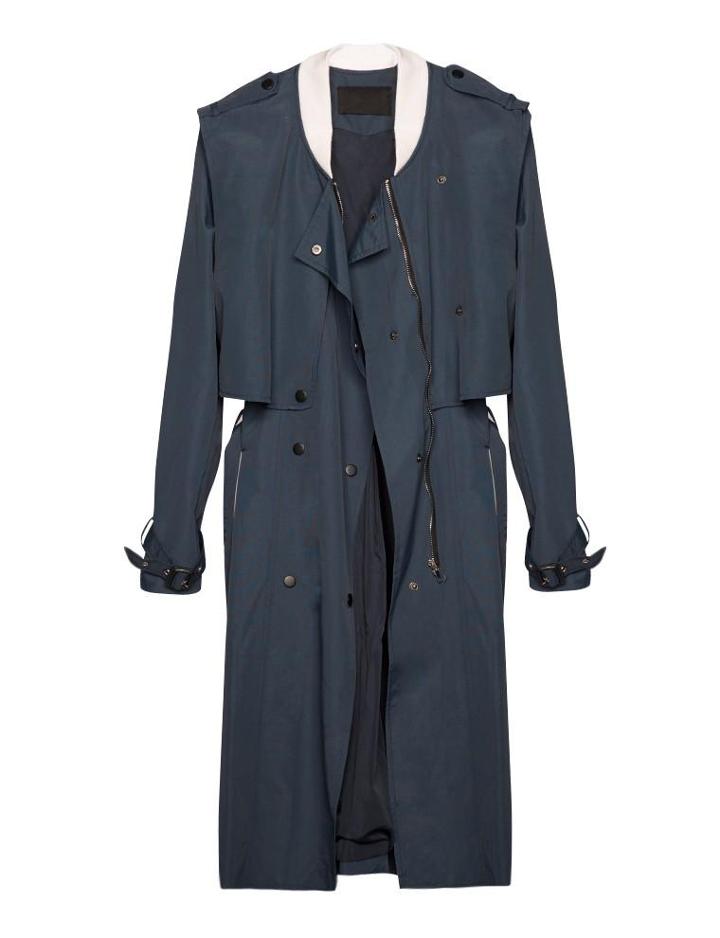 Pixie Market Holly Navy Trench Coat