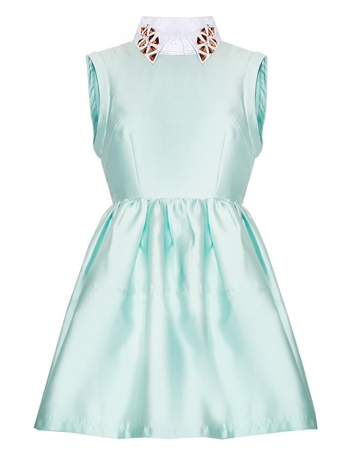 Pixie Market Michelle Mint Studded Collar Dress