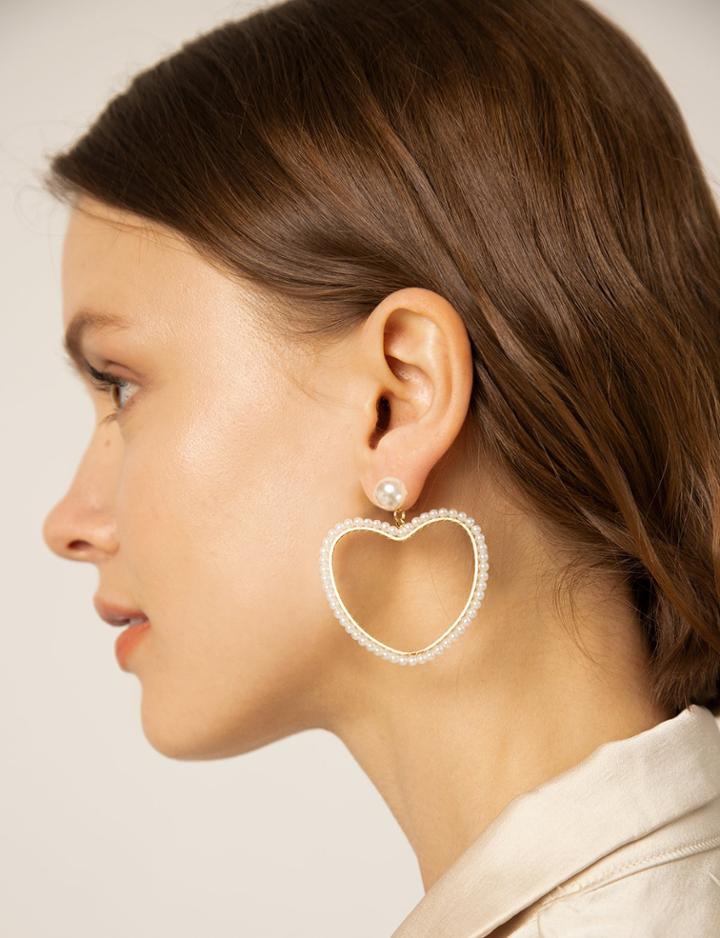 Pixie Market Pear Heart Hoop Earrings