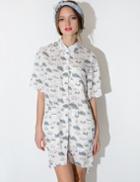 Pixie Market By The Sea Printed Shirt Dress