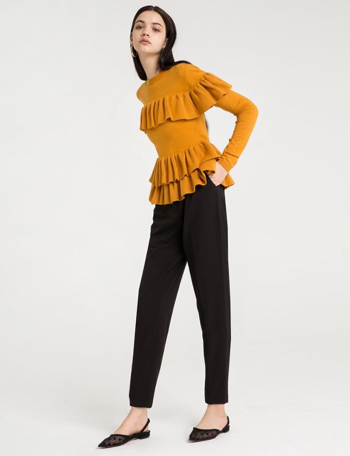 Pixie Market Kate Mustard Ruffled Sweater