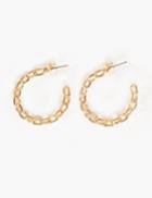 Pixie Market Chain Link Gold Hoop Earrings