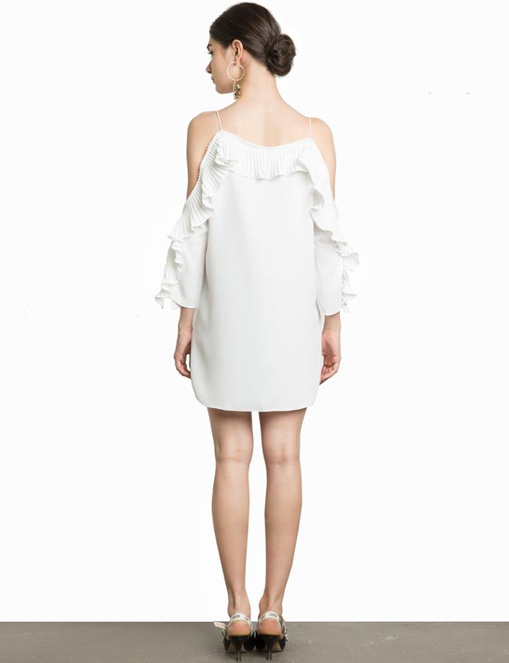 Pixie Market Lily Pleated Cold Shoulder Dress