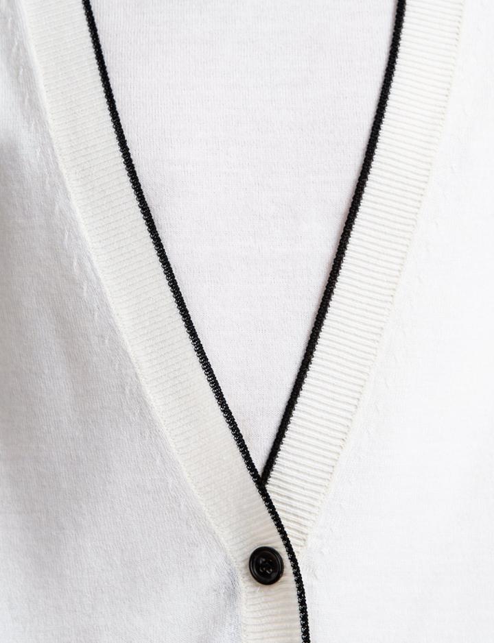 Pixie Market Contrast Trim Cardigan