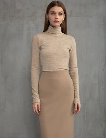 Pixie Market Oat Turtleneck Top