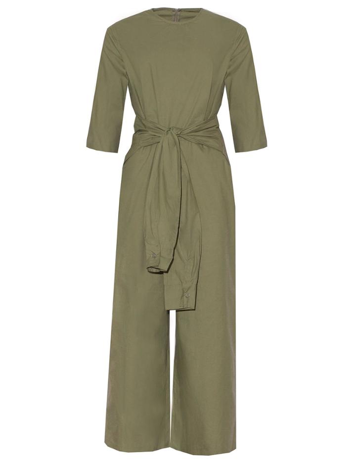 Pixie Market Olive Waist Tie Jumpsuit