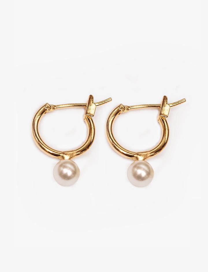 Pixie Market Pearl Mini Hoop Earrings