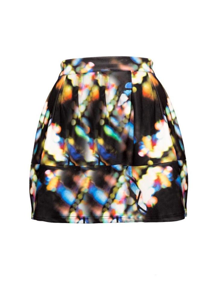 Pixie Market Color Graphic Skirt