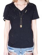 Pixie Market Safety Pin Band Tee
