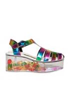 Pixie Market Charlii Rainbow Hologram Platform Sandals
