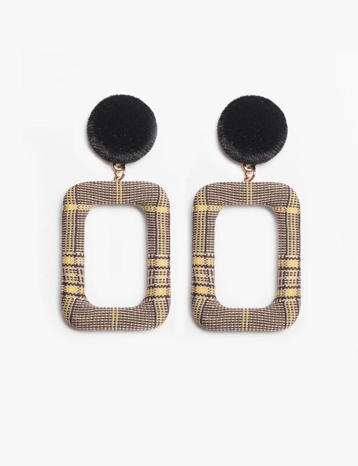 Pixie Market Plaid Rectangle Earring