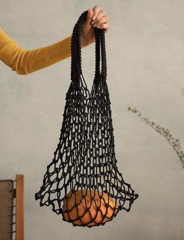 Pixie Market Black Macrame Net Bag