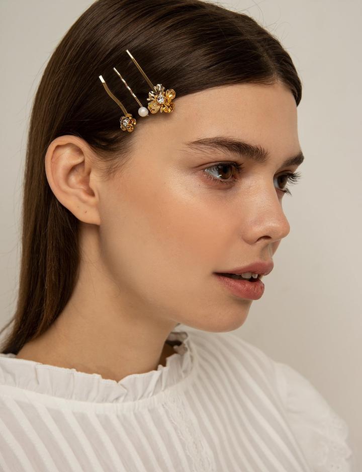 Pixie Market Floral Trio Hair Pin