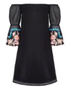 Pixie Market Glamorous Embroidered Off The Shoulder Dress