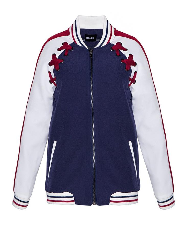 Pixie Market Eyelet Lace Up Bomber Jacket
