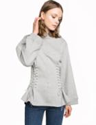 Pixie Market Grey Corset Sweatshirt