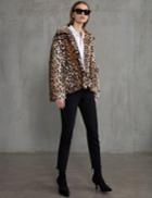 Pixie Market Leopard Faux Fur Coat