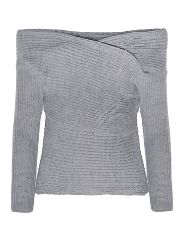 Pixie Market Line And Dot Angelique Off The Shoulder Sweater