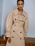 Pixie Market Tan Oversize Belted Trench Coat