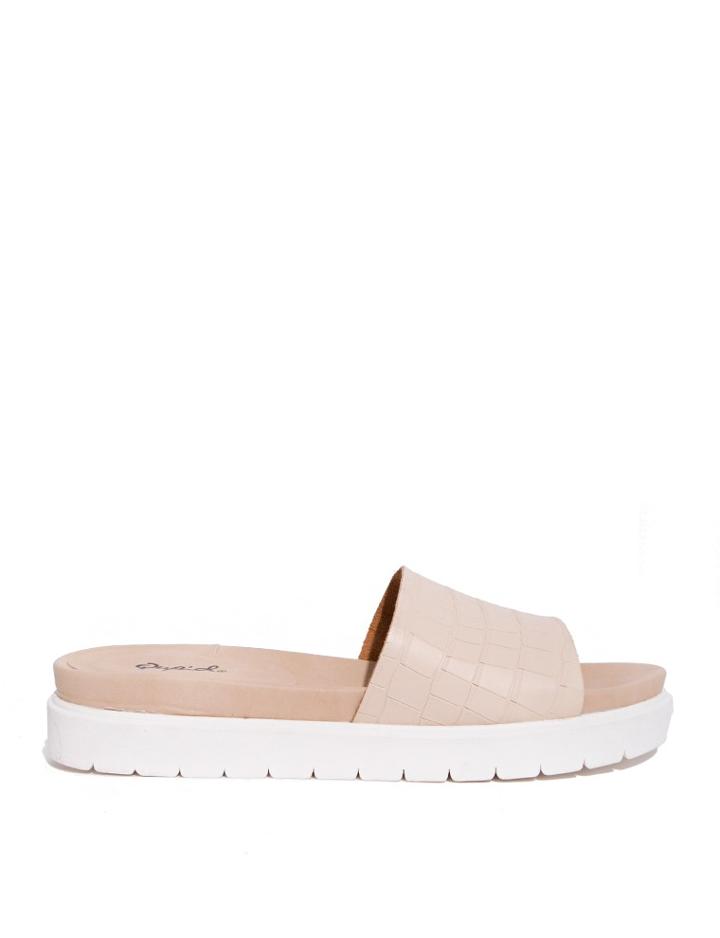 Pixie Market Nude Platform Slide Sandals