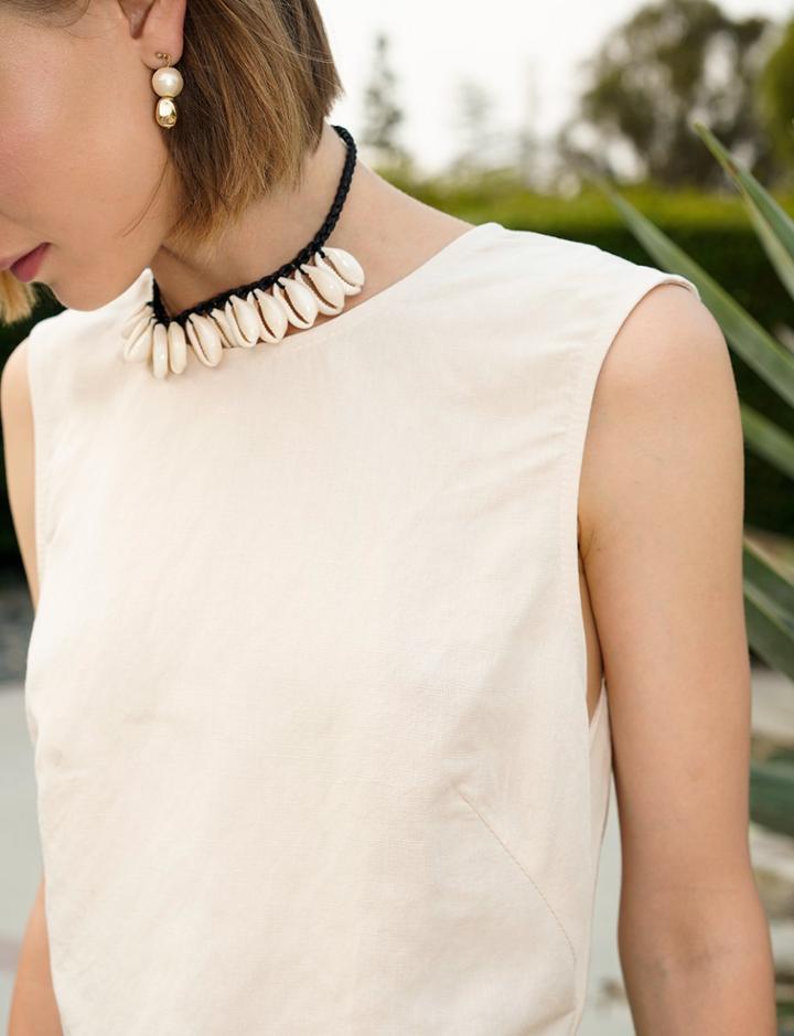 Pixie Market Linen Tie Back Top