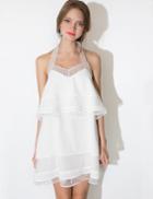 Pixie Market J.o.a White Organza Tiered Dress
