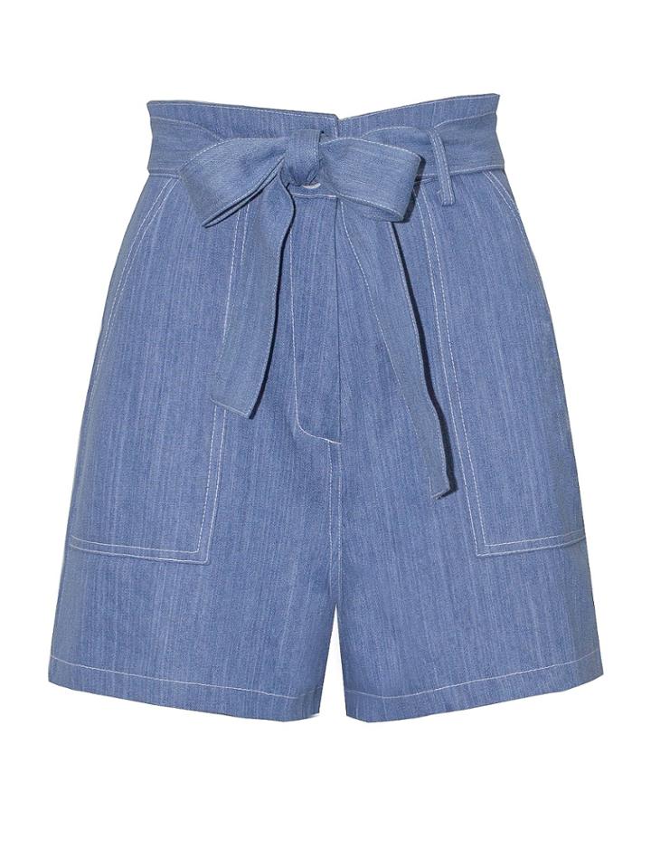 Pixie Market Denim Belted Shorts