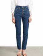 Pixie Market Chase Front Button High Waisted Jeans
