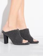 Pixie Market Grey Furry Mules