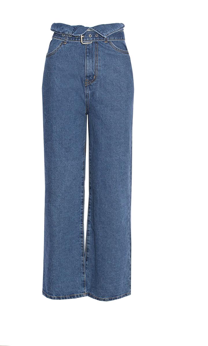 Pixie Market Belted Foldover Jeans