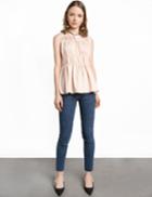 Pixie Market Nude Pleated Top