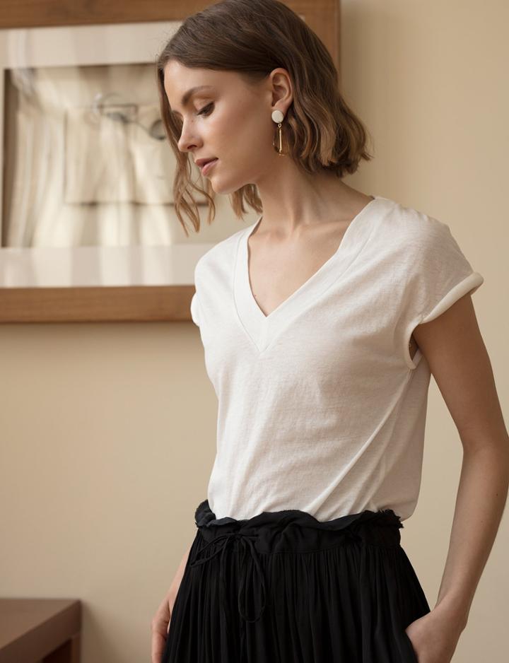 Pixie Market Rolled Up Sleeve Tee