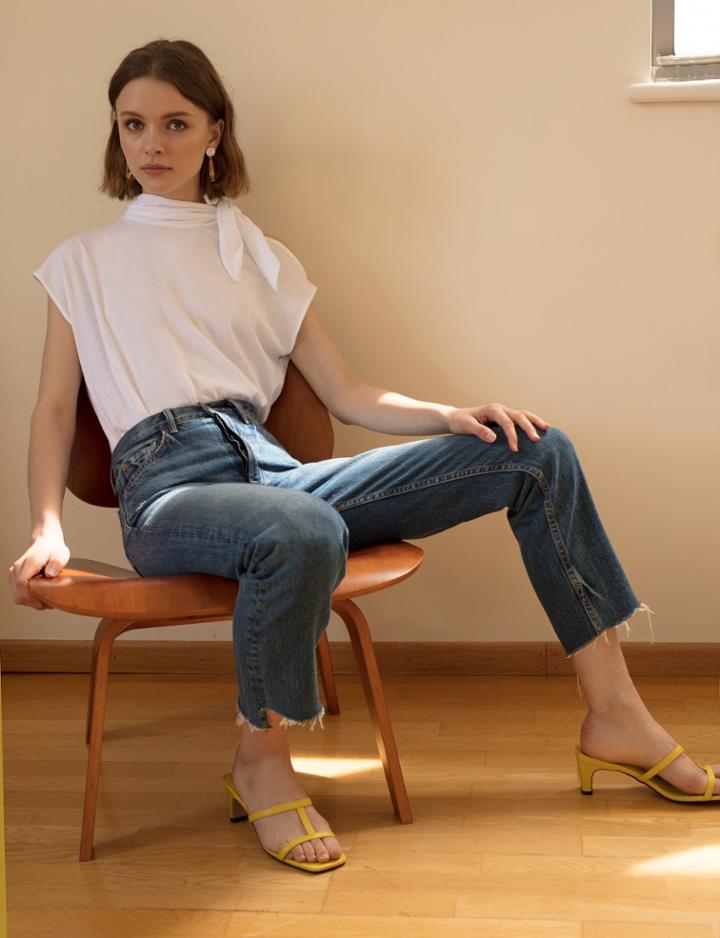 Pixie Market White Neck Tie Tee
