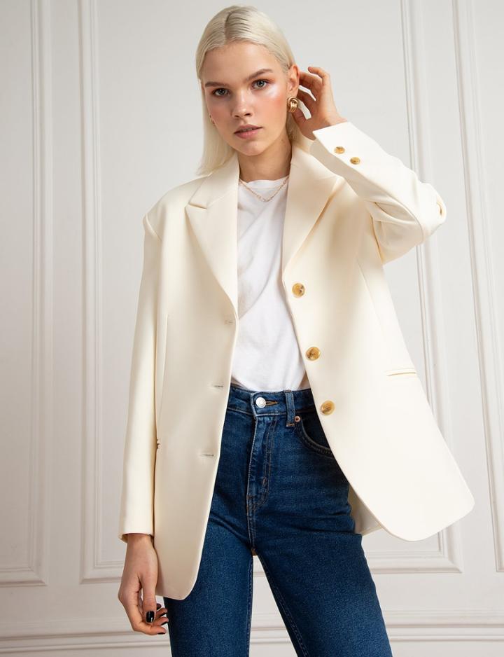 Pixie Market Vanilla 3 Button Blazer