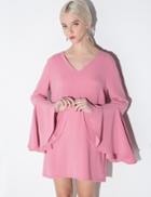Pixie Market Amelie Pink Bell Sleeve Dress By New Revival